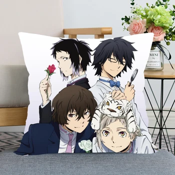 

Best Sell Bungou Stray Dogs Pillow Case For Home Decorative Pillows Cover Invisible Zippered Throw PillowCases 40X40,45X45cm