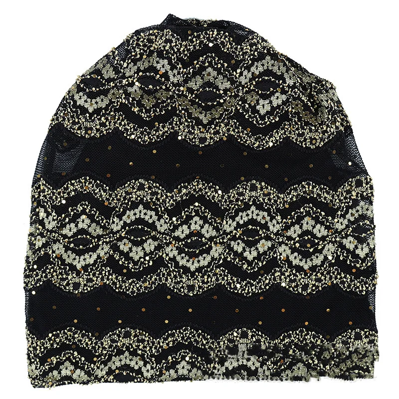 CUHAKCI, Женская кружевная шапка Skullies с цветочным рисунком, мешковатая шапка, модная шапочка, мягкая бандана, тюрбан, осенняя весенняя шапка, женский головной Убор