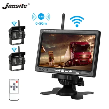 Jansite 7 Car monitor Wireless TFT LCD Car Backup Rear view Camera Monitors Parking Rearview System Rear cameras for Trunk Bus