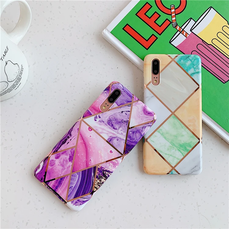 HXM чехол для телефона huawei mate 30 Lite P30 P20 Pro Lite mate 20 Pro Lite гальванический геометрический мрамор мягкая IMD задняя крышка