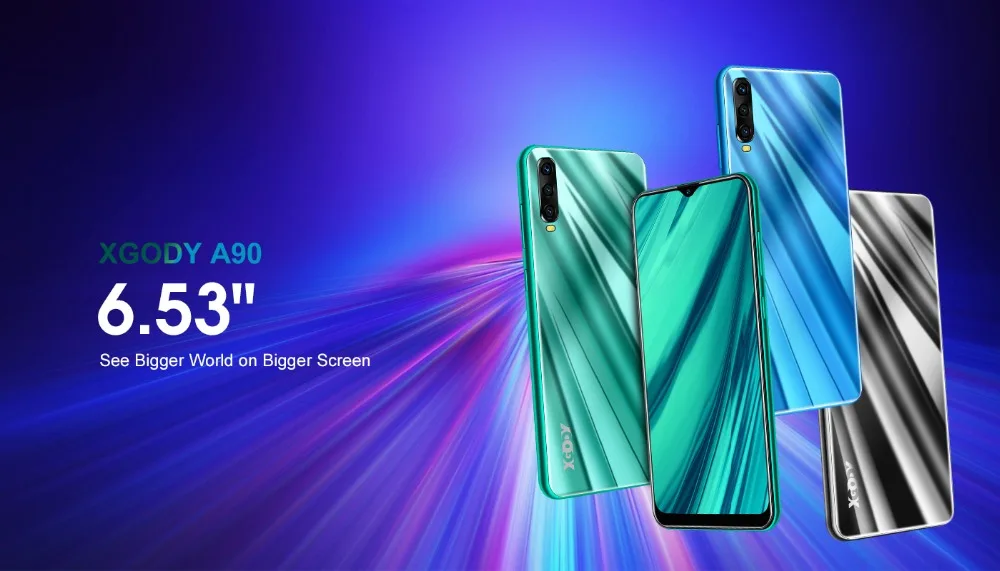 XGODY A90 3g смартфон 6,5" 19:9 Android 9,0 2 Гб ОЗУ 16 Гб ПЗУ MT6580 четырехъядерный процессор Две сим-карты gps WiFi мобильный телефон сотовый телефон