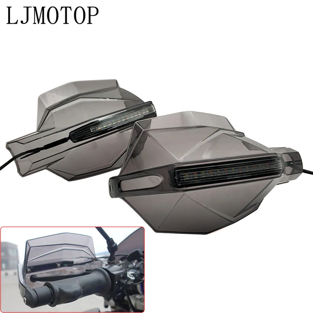 

Motorcycle Hand Guard Handle Protector HandGuards LED Signal Light For yamaha mt 07 r3 mt 09 yz250f wr250f ktm duke200 duke390