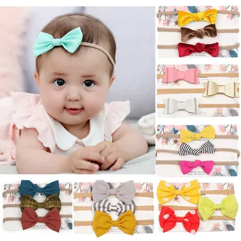

3 Pcs/set Flower Baby Headband for Girl Bows Crown Head Bands Turban Newborn Headbands Hairbands for Kids Baby Hair Accessories