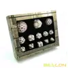 Bescon Super Glowing in Dark Complete Polyhedral RPG Dice Set 13pcs D3-D100, Luminous 100 Sides Dice set 3