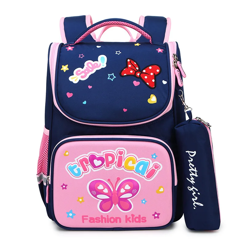 

2020 Children Orthopedic Backpack School Bags For Girls Floral Print Knapsacks Kids Boys Car Satchel Space School Bags Grade 1-6