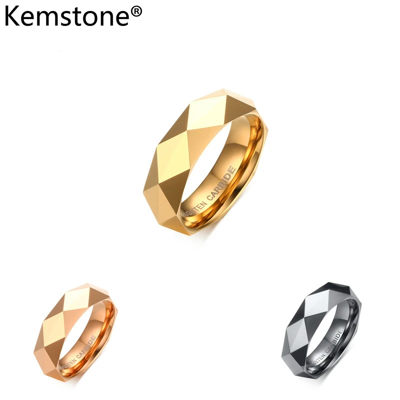 Kemstone 6 мм модное вольфрамовое стальное кольцо с бриллиантами | Украшения и