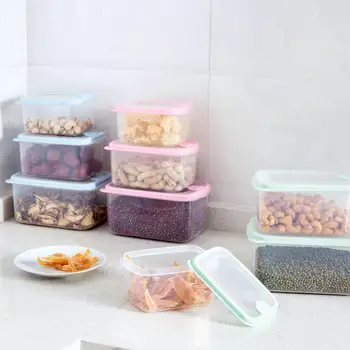 

Transparent Refrigerator Food Crisper Kitchen Food Storage Box Three-piece Suit Plastic Rectangle Fruit Lunch Box