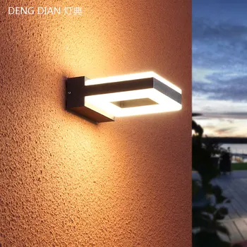 

14W Modern design outdoor lighting LED Wall lamps waterproof aluminum corridor wall lights sconces decoration square whtie/black