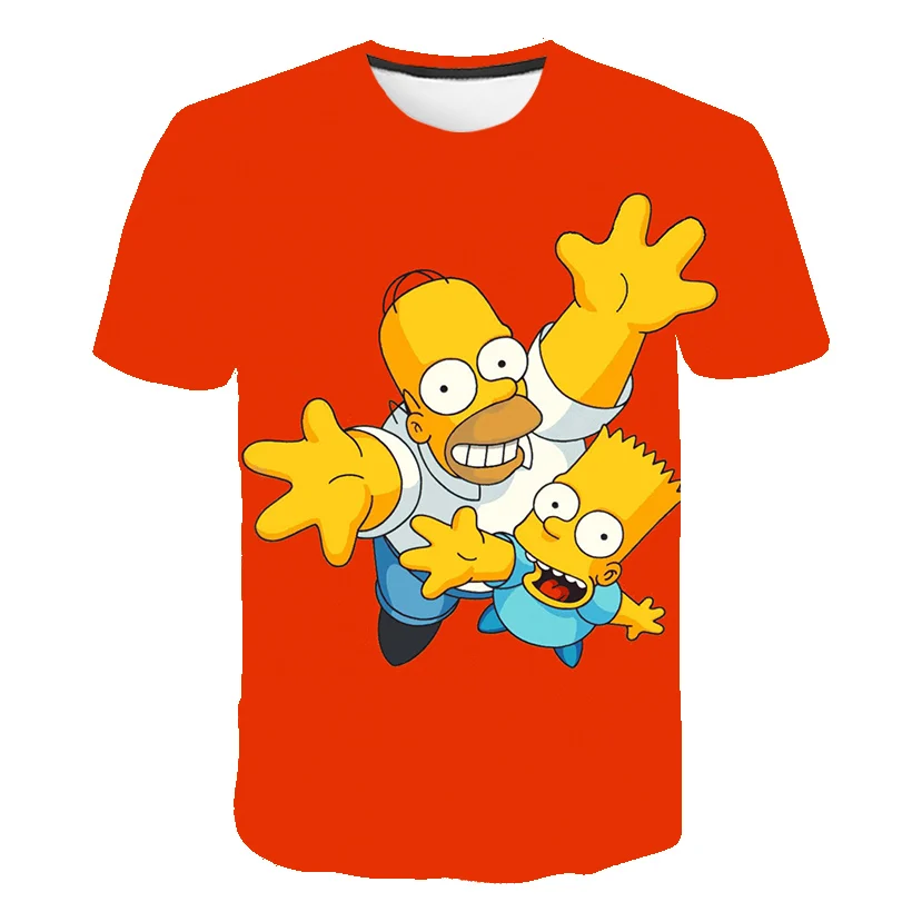 

2020 New Simpson Snoopy and other animation printing Children tshirt T-shirts with round collar and short sleeves in summer