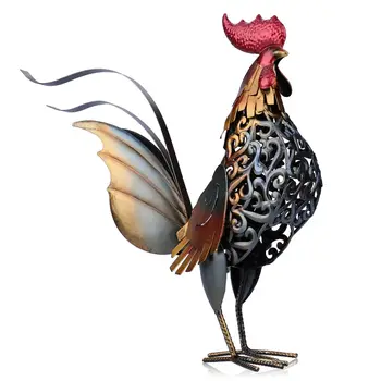 

Sculpture Carved Iron Rooster Metal Sculpture Home Decor Animal Craft Iron Art Gift 2 Color