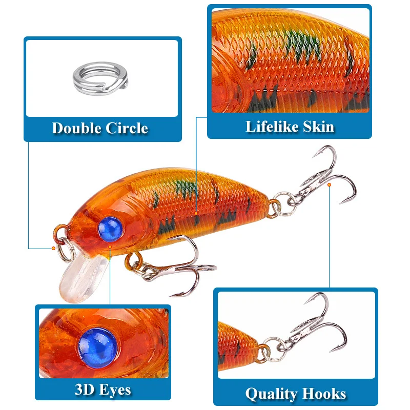 1 PCS Minnow Fishing Lure 50mm4.2g Topwater Hard Bait Wobbler Jig Bait Crankbait Carp Striped bass Pesca Fishing tackle SwimBait 1 PCS Minnow Fishing Lure 50mm4.2g Topwater Hard Bait Wobbler Jig Bait Crankbait Carp Striped bass Pesca Fishing tackle SwimBait