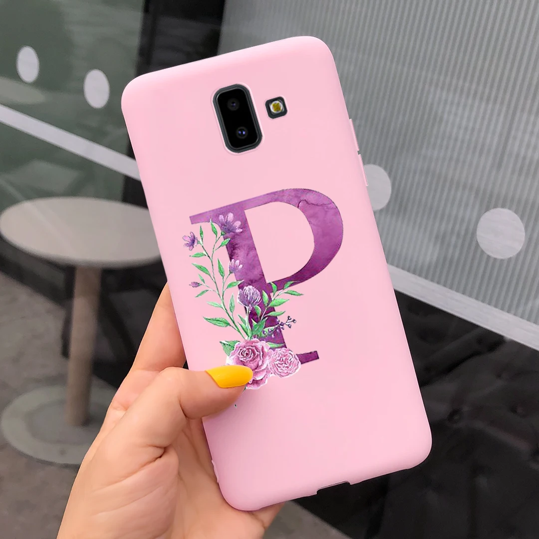Alphabet Monogram Soft Silicone Phone Case Cover