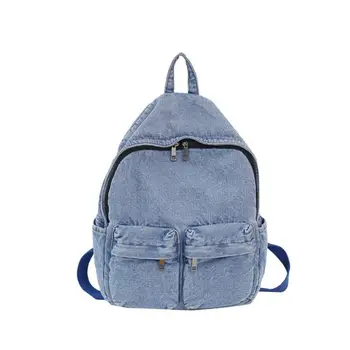

Vintage Denim Backpack Travel School College Daypack Rucksack for Teenager Girls