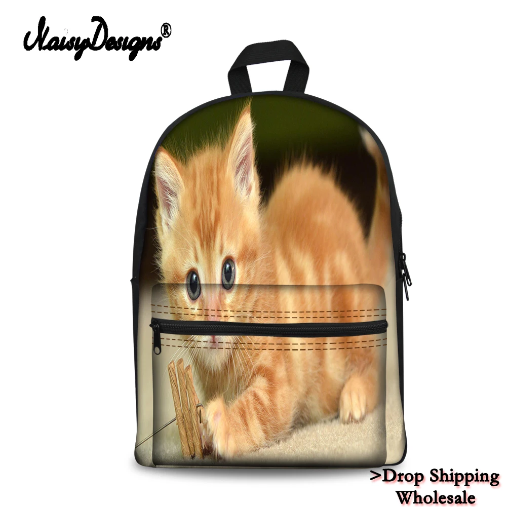 Модный школьный рюкзак для девочек с милым рисунком кота, мужская женская сумка, повседневная женская школьная сумка, путешествие на