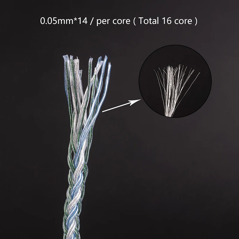 Yinyoo 16 ядра Модернизированный посеребренный Медь кабель 2,5/3,5/4,4 мм для ZS10 ZSN Pro ZSX C12 C10 BL-03 V90 BA5