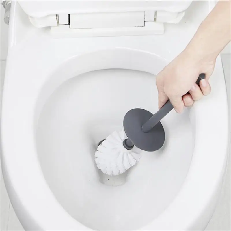 Escobilla de inodoro y soporte de aluminio, juego creativo de cepillo de  baño para baño, cepillo de limpieza de inodoro (color negro)