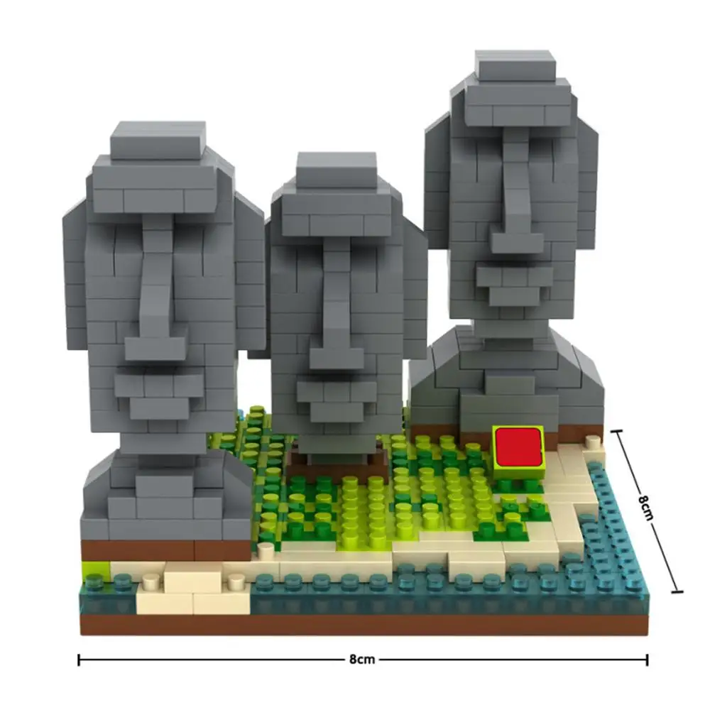 

hot LegoINGlys creators city Street view The Easter Island Statue nano micro diamond building blocks model bricks toys for gifts