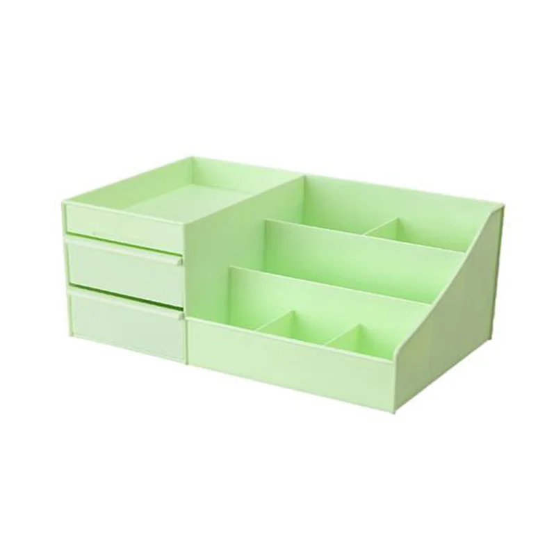 Большая емкость органайзер для макияжа пластиковая коробка для хранения косметики тумба с выдвижным ящиком стиль коробка для хранения ювелирных изделий 5 цветов - Цвет: Зеленый