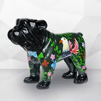 

Creative Cartoon Animal Sculpture Home Decoration Accessories Painted Shaggy Dog Set Up A Personalized Dog Decoration A1032