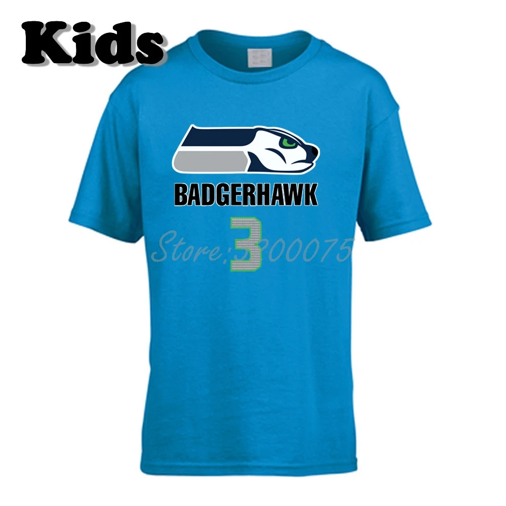 16 Детская футболка с принтом «BadgerHawk», «Russell Wilson 3», одежда, футболка для мальчиков и девочек, футболка с круглым вырезом, W19102101 - Цвет: 16