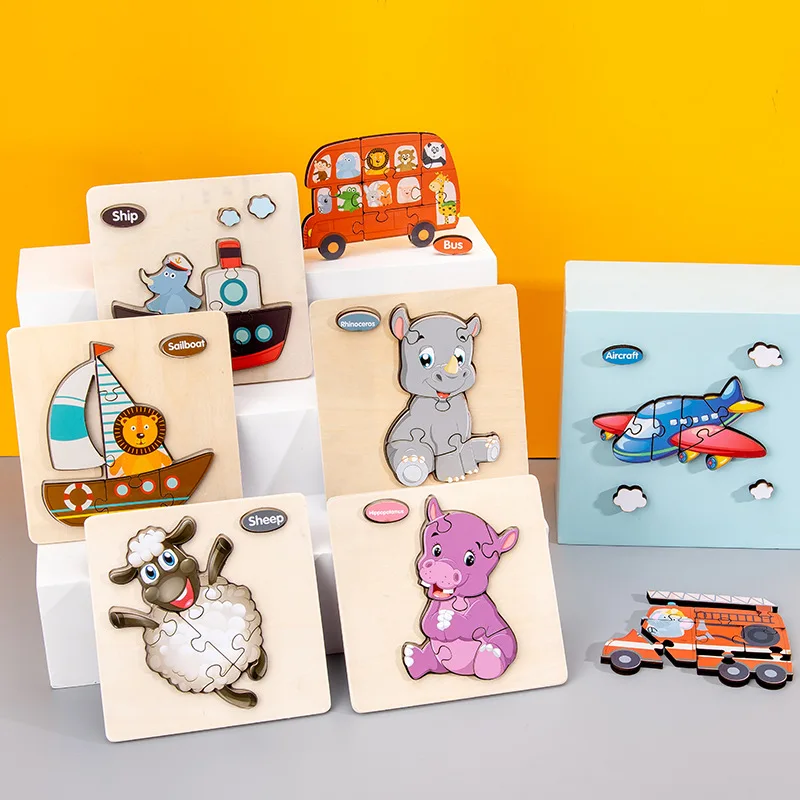  Montessori Educational Toys for Children Early Learning Materials Wooden Puzzles Kids Intelligence  - 4000464961026