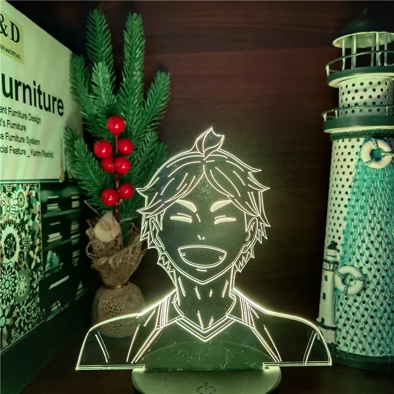 Ночник Haikyuu Sugawara 3D светодиодный светильник декоративный для спальни аниме