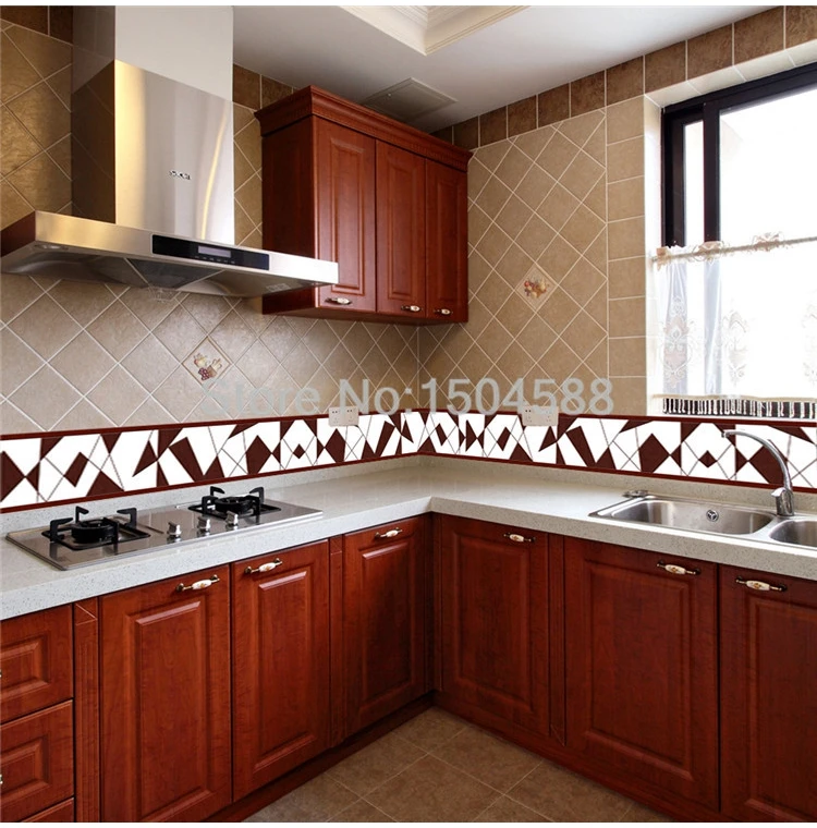 Самоклеющиеся водостойкие 3D настенные Стикеры из ПВХ для кухни, ванной комнаты, линия талии, обои, бордюры, съемные наклейки, декор s