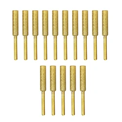 15 pièces fraise cylindrique revêtue de diamant 4/4.8/5.5mm affûteur de tronçonneuse lime en pierre affûtage de scie à chaîne outils de meulage de sculpture 