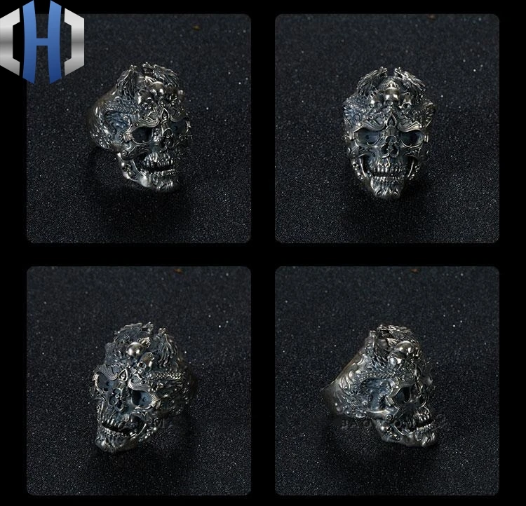 Кольцо с черепом, S925 Стерлинговое Серебро, ювелирное изделие Ssangyong, оригинальные ювелирные изделия, международные ремесла
