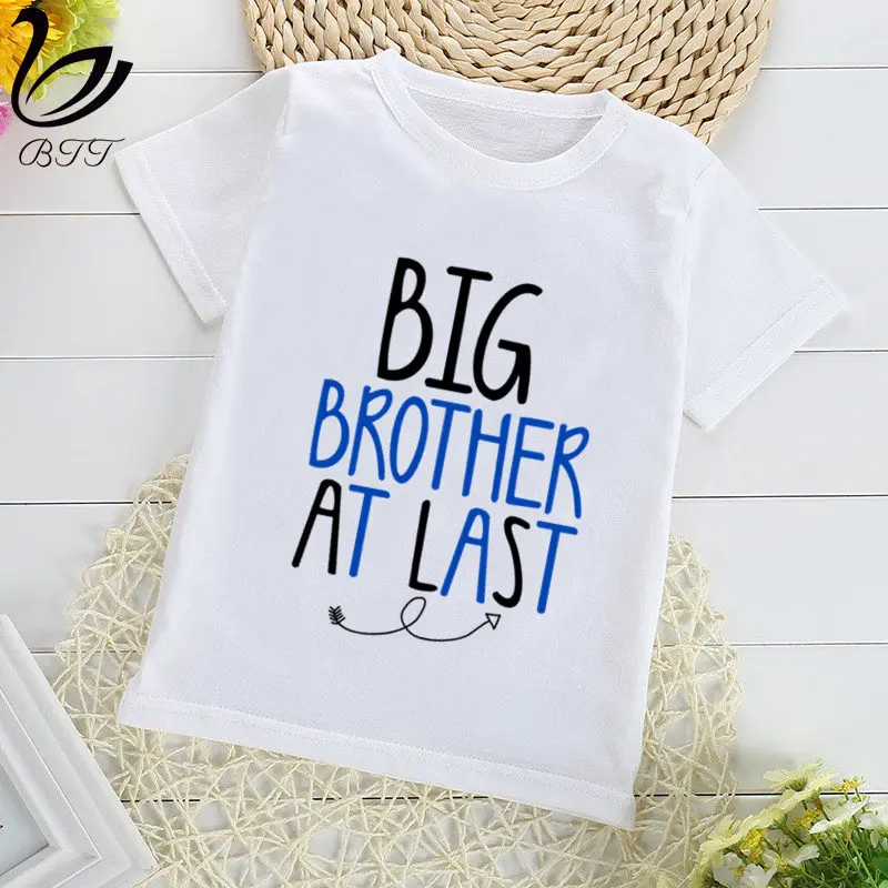 Забавная футболка с принтом «Big Brother Big Sister»; футболки для мальчиков; детская футболка с короткими рукавами; Детские футболки с принтом; детская одежда
