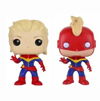

Movie Marvel Super Heroes Captain Marvel Bobble-Head Cute Vinyl Figure Model Toys Gifts
