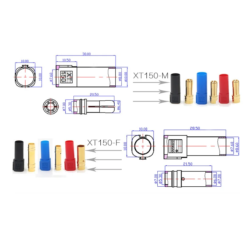 XT150 Plug: 6mm Golden Bullet Connector