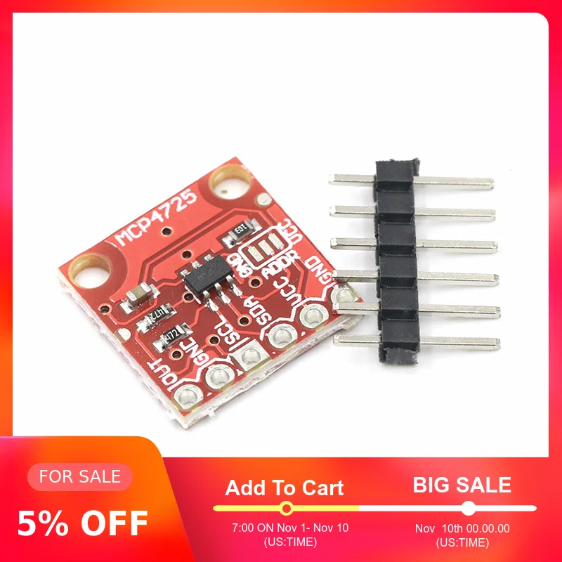 MCP4725 12Bit IEC DAC цифровой модуль преобразователя цифровой в Analong EEPROM макетная плата для Arduino 2,7-5,5 В