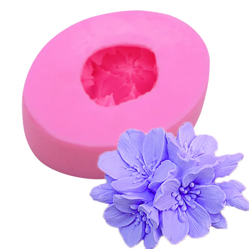 Moule Silicone 3D 6 Cavités Fleurs - Pour Gâteaux Mousse, Chocolat, Savon, Bougies, Résistant -40°C à 230°C
