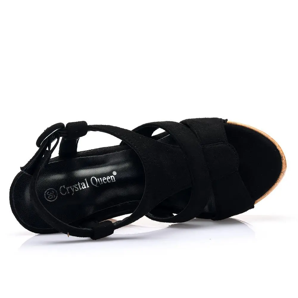 2021 New Women Wedge Sandals Summer Platform White Black Buckle Strap Peep Toe Thick Bottom Casual Ladies Roman Shoes H0163