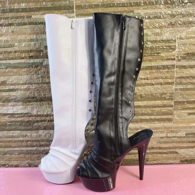 Waterproof 15cm Stiletto Platform Black High Heel Boots With Super High  Heels And Lace Up Design For Womens Catwalk Fashion From Loveuuu, $58.2 |  DHgate.Com