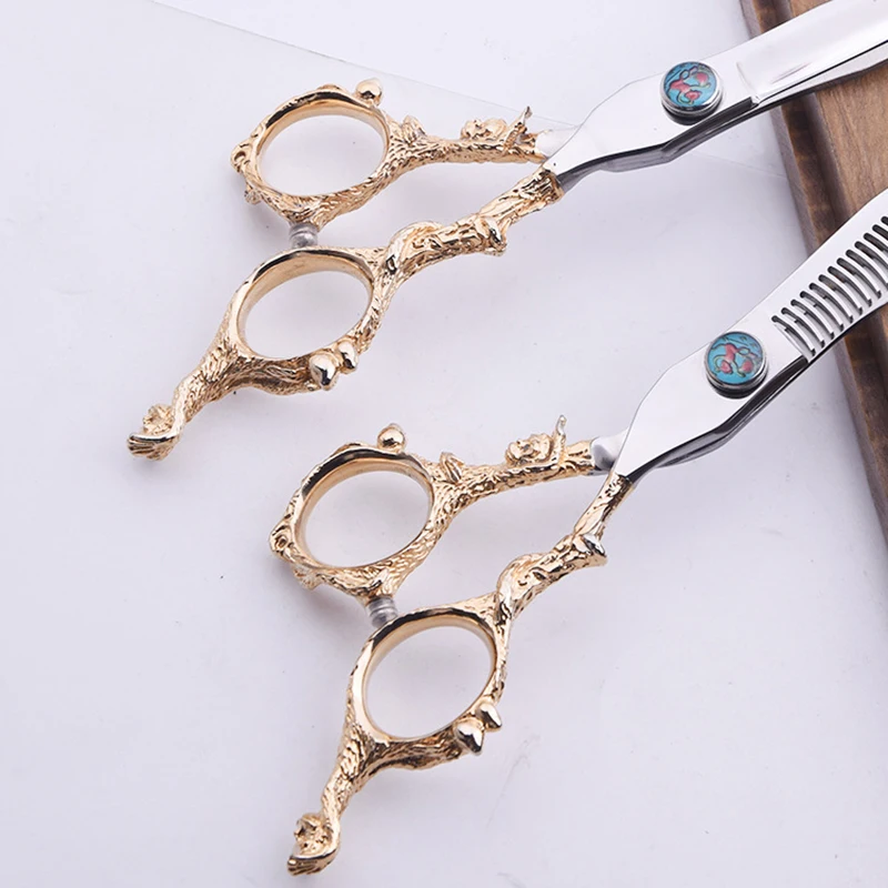 Hairdressing Scissors Hairdressing Scissors Monkey Cut Gold Plated Scissors Bangs Scissors Flat Cut Teeth Scissors Haircut 1 Hairdressing Scissors Hairdressing Scissors Monkey Cut Gold Plated Scissors Bangs Scissors Flat Cut Teeth Scissors Haircut 3