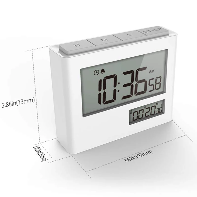 Multifunction Kitchen Timer,Dual Screen Alarm Clock, Magnetic Countdown Interval Timer Gym Workout Timer,Stopwatch,Management To