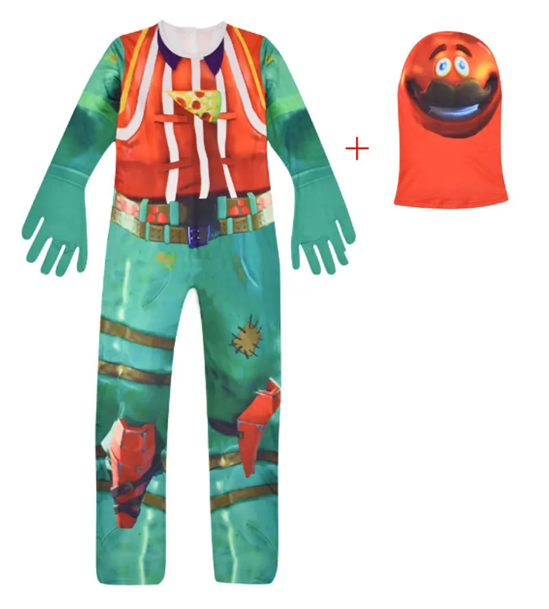 Hot Game TOMATOHEAD Cosplay Costumes Kids Child Zentai 3D Print Jumpsuits Headgear Mask Party Halloween Masquerade Suit
