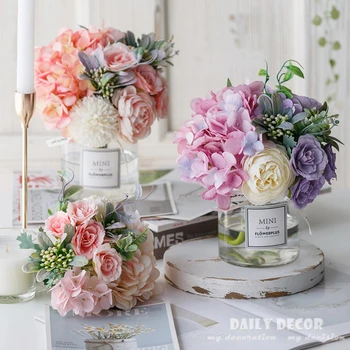 

small artificial flowers suit fake flower ikebana pots arrangements flores mini table flower arrangements fake flower and vase