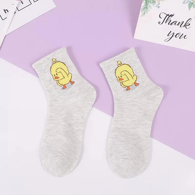 Calcetines de algodón de personaje с мультяшными принтами Harajuku mujer lindo унисекс скейтборд calcetines Hipster moda животных esta - Цвет: 18