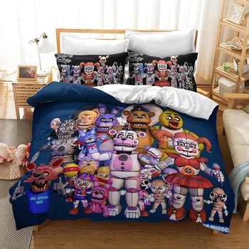Five Nights At Freddy's Cartoon 3d Bedding Set Bed Linen Bedclothes Twin Full Queen King Size Duvet Cover Set Pillowcase 1