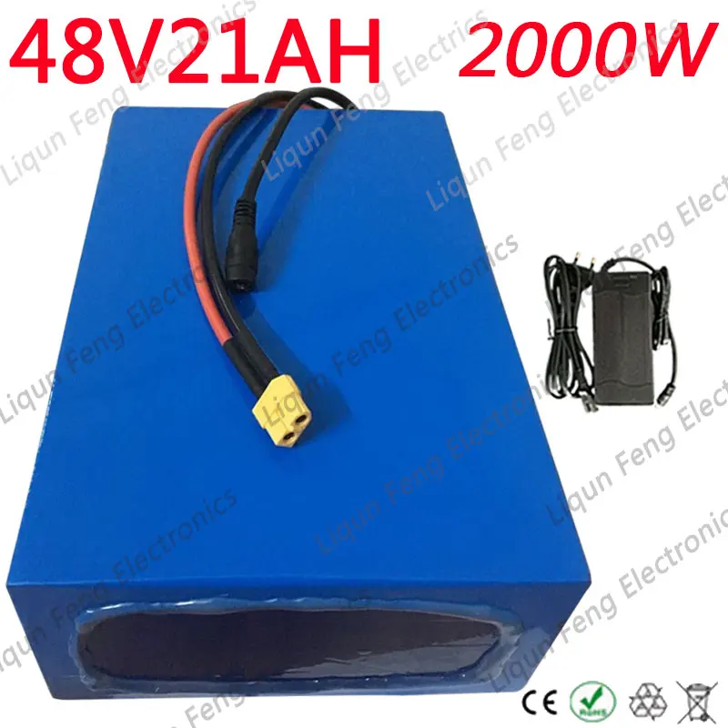 48V 1500W 2000W аккумулятор 48V 20AH Аккумулятор для электрического велосипеда 48V 20AH литиевая батарея с 50A BMS+ 3A зарядным устройством