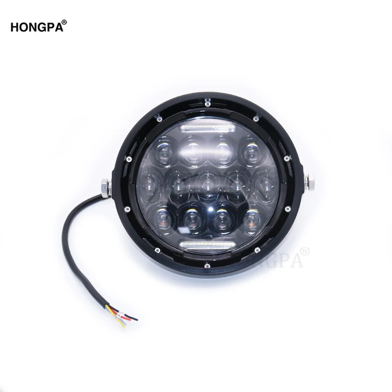 " светодиодный фонарь для мотоцикла Hi& Lo лампа для фар DRL 6000K 12V для Harley Sportster Кафе Racer Bobber Touring Softail