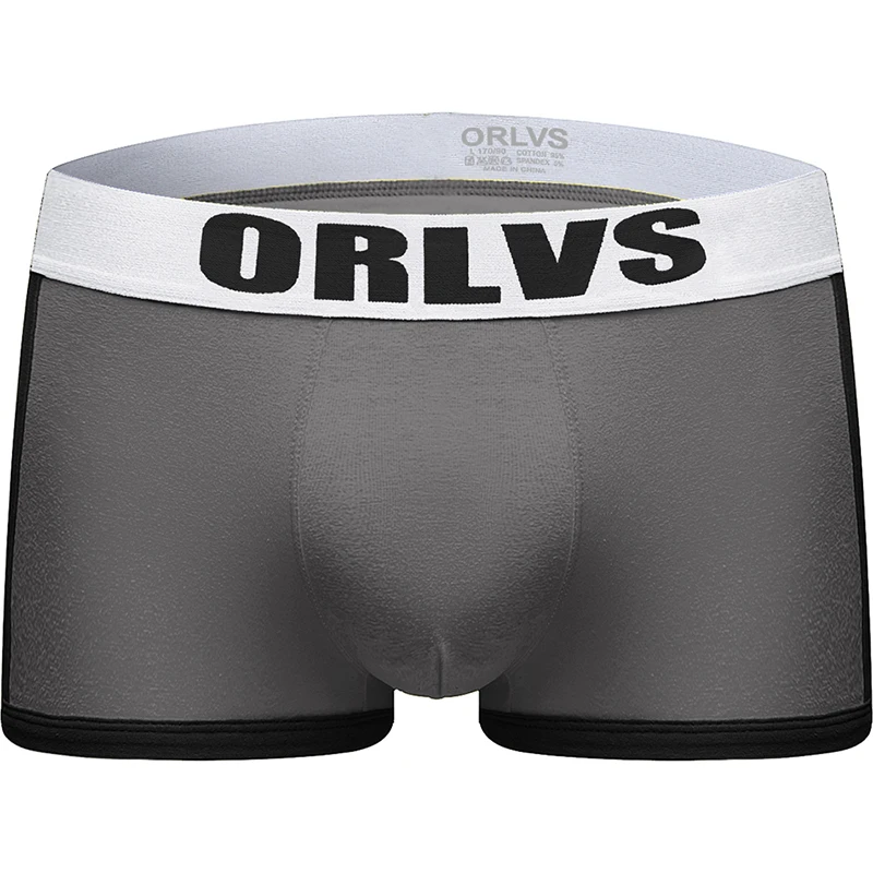 ORLVS, фирменное Мужское нижнее белье, мужские боксеры, сетка, дышащие, cueca, боксеры, masculina, мужские трусы, боксеры, шорты, удобные трусики - Цвет: OR40-gray