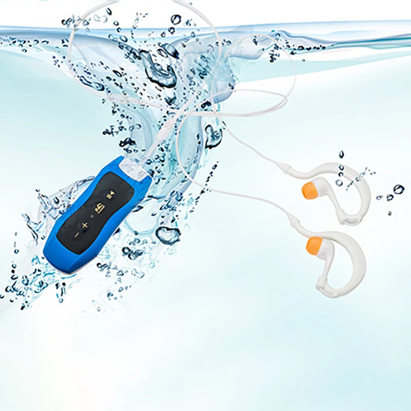IPX8 водонепроницаемый плавательный Mp3 плеер гарнитура музыкальный плеер с функцией Shuffle с наушником для плавания fm-радио 4G 8G Открытый