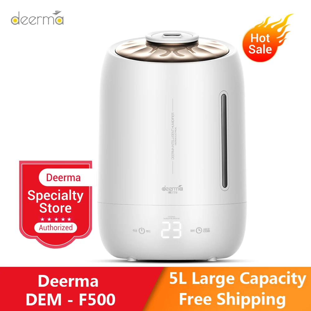 

Original Deerma 5L Air Humidifier Ultrasonic Fog Quiet Aroma Mist Maker LED Touch Screen Timing Function Home Water Diffuser