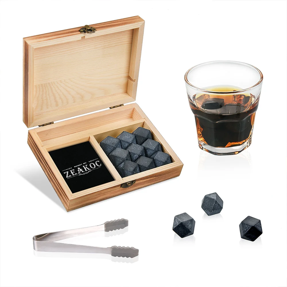 9 шт./компл. натуральные камни для бара виски шампанского многоразовая форма