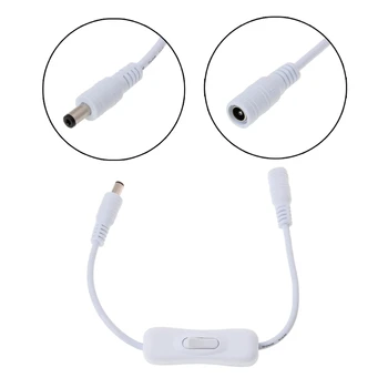 

Easily Connect Your Cable and Just Plug It In 5.5*2.1mm DC Female Male Plug Power On/Off Switch Cable For CCTV LED Strip Light