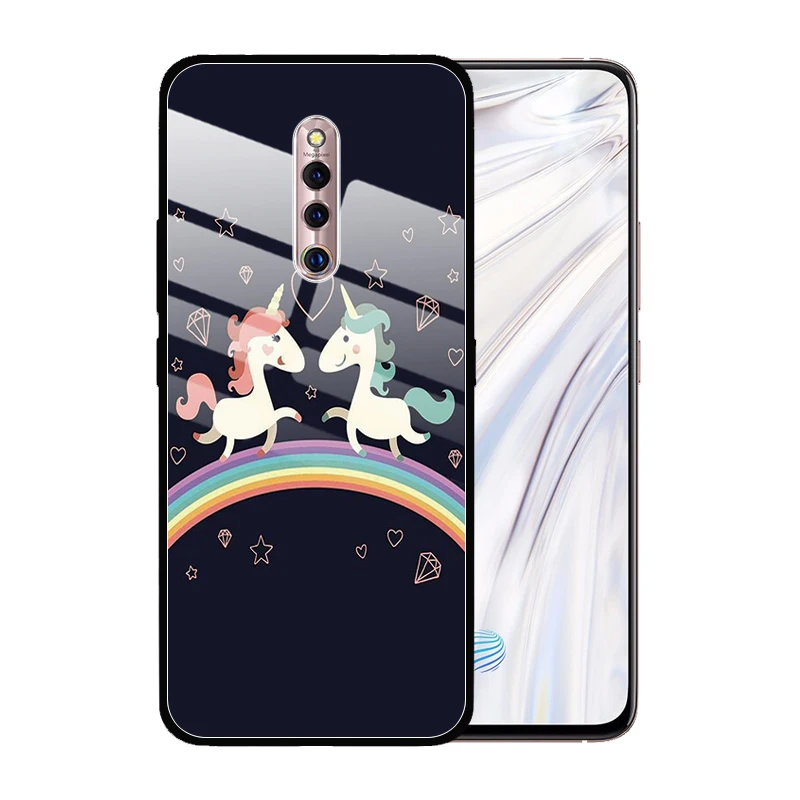 Чехол с мультяшным единорогом для VIVO X27 Pro X23 X21 X20 X7 X9S Plus чехол принтом против